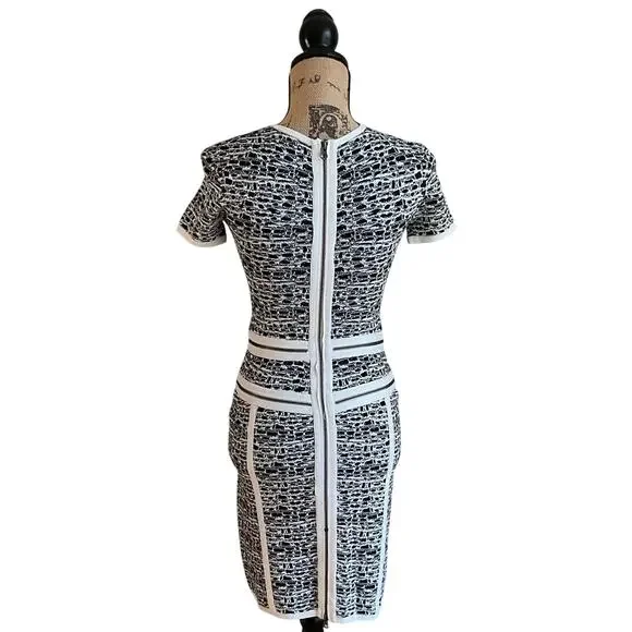 Marchesa Voyage Dress Multi Zipper Black and White Mini Dress Size XS - Picture 10 of 10